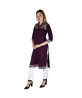 purple printed rayon kurti 2