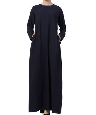 Blue kashibo A Line Abaya With Side Pockets 1