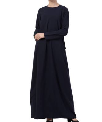Blue kashibo A Line Abaya With Side Pockets 2