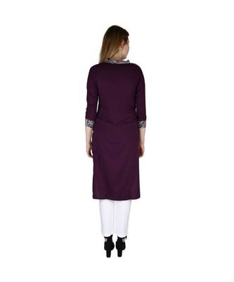 purple printed rayon kurti 4