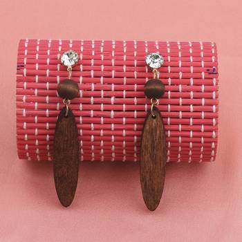 Ethnic Drop Wooden Light Weight Earrings For Girls And Women. 3