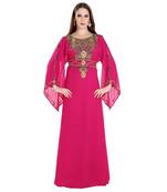 Pink Georgette Embroidered Zari Work Islamic Kaftan