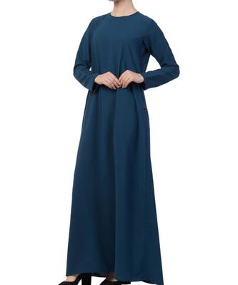 Teal kashibo A Line Abaya With Side Pockets 4