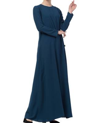 Teal kashibo A Line Abaya With Side Pockets 5