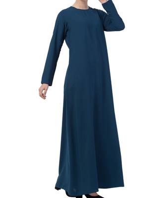 Teal kashibo A Line Abaya With Side Pockets 7