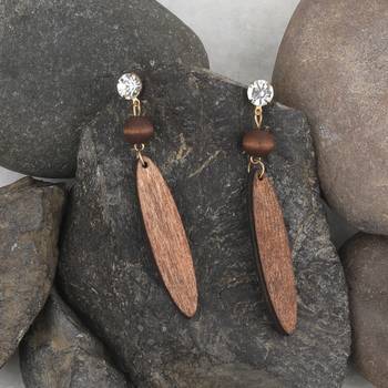 Ethnic Drop Wooden Light Weight Earrings For Girls And Women. 4