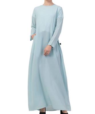 Blue kashibo A Line Abaya With Side Pockets 2