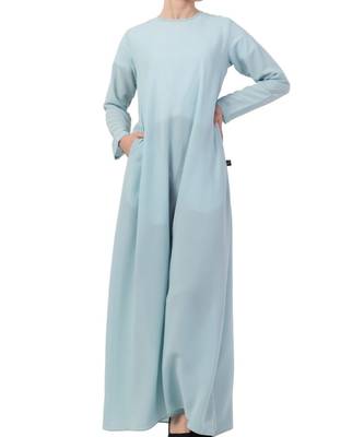 Blue kashibo A Line Abaya With Side Pockets 3