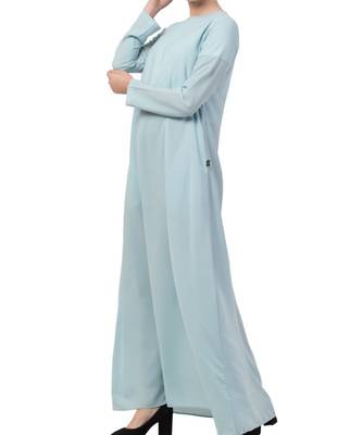 Blue kashibo A Line Abaya With Side Pockets 4