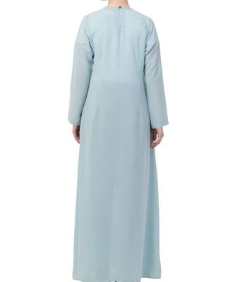 Blue kashibo A Line Abaya With Side Pockets 7