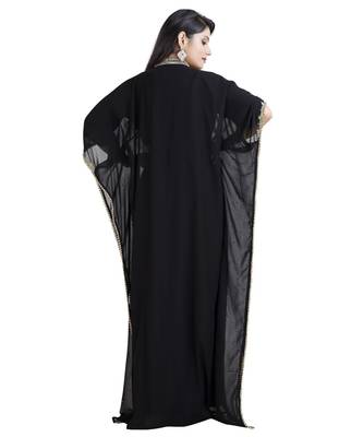 Black Georgette Embroidered Zari Work Designer Kaftan for Women 2