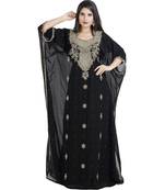 Black Georgette Embroidered Zari Work Designer Kaftan for Women