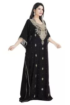 Black Georgette Embroidered Zari Work Designer Kaftan for Women