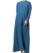 Blue kashibo A Line Abaya With Side Pockets