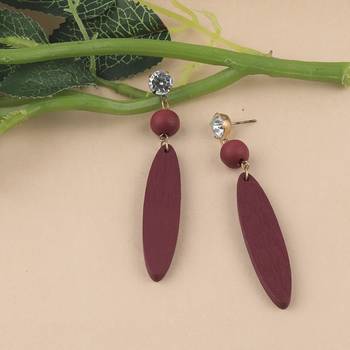 Party Wear Dangler Wooden Earrings For Girls And Women 2