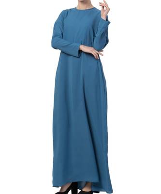 Blue kashibo A Line Abaya With Side Pockets 3