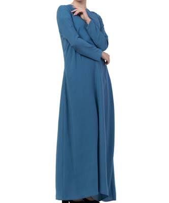 Blue kashibo A Line Abaya With Side Pockets 4