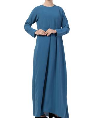 Blue kashibo A Line Abaya With Side Pockets 7