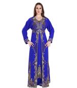 Blue Georgette Embroidered Zari Work Islamic Kaftan