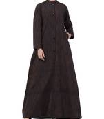 Black Cotton Poly  Khadi Look Abaya Dress