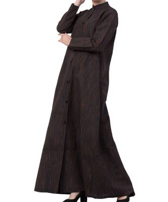 Black Cotton Poly  Khadi Look Abaya Dress 2