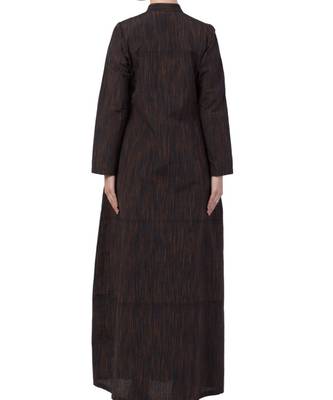 Black Cotton Poly  Khadi Look Abaya Dress 6