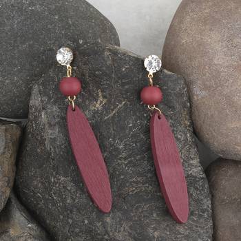 Party Wear Dangler Wooden Earrings For Girls And Women 4