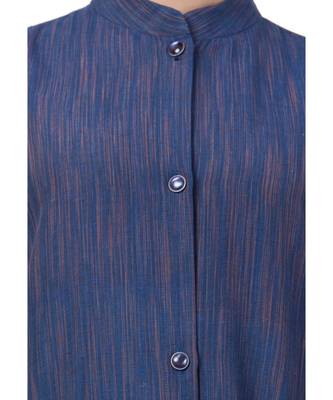 Blue Cotton Poly  Khadi Look Abaya Dress 6