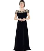 Black Georgette Embroidered Zari Work Islamic Kaftan