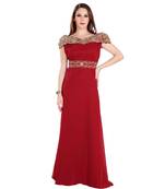 Red Georgette Embroidered Zari Work Islamic Kaftan