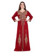 Red Georgette Embroidered Zari Work Islamic Kaftan