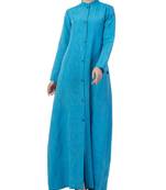 Turquoise Cotton Poly  Khadi Look Abaya Dress