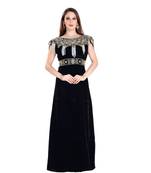 Black Georgette Embroidered Zari Work Islamic Kaftan
