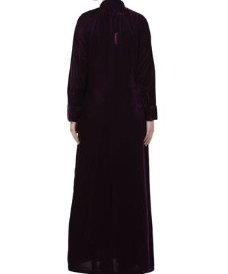 Purple Velvet  High Fashion Velvet Abaya Dress 7