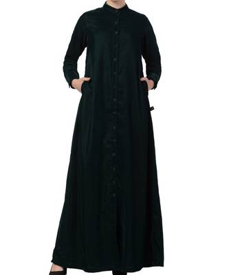 Green Velvet  High Fashion Velvet Abaya Dress 1