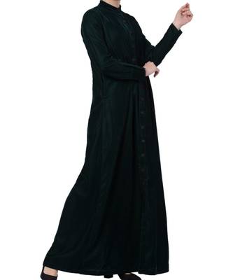 Green Velvet  High Fashion Velvet Abaya Dress 4