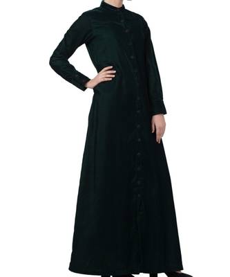 Green Velvet  High Fashion Velvet Abaya Dress 5