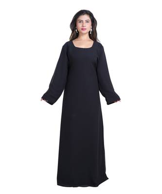 Black Georgette Embroidered Zari Work Islamic Kaftan 1