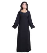Black Georgette Embroidered Zari Work Islamic Kaftan