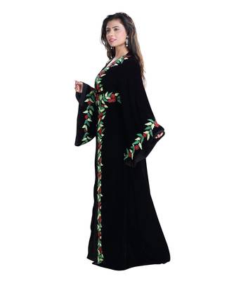 Black Georgette Embroidered Zari Work Islamic Kaftan 3