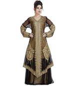 Beige Georgette Embroidered Zari Work Islamic Kaftan