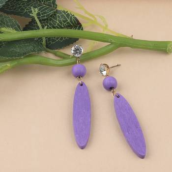 Charm Designer Wooden Light Weight Dangler Earrings For Girls And Women 2
