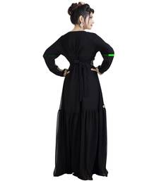 Black  Georgette Embroidered Zari Work Islamic Kaftan