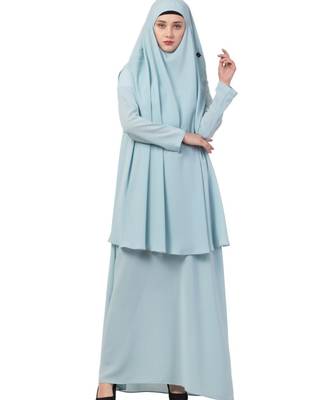 Blue kashibo Abaya Khimar Combo 1
