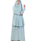 Blue kashibo Abaya Khimar Combo