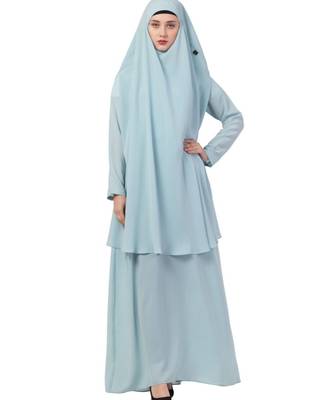 Blue kashibo Abaya Khimar Combo 2