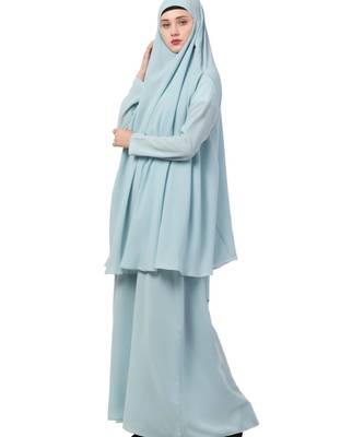 Blue kashibo Abaya Khimar Combo 3