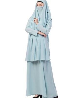 Blue kashibo Abaya Khimar Combo 5