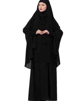 Black kashibo Abaya Khimar Combo 2