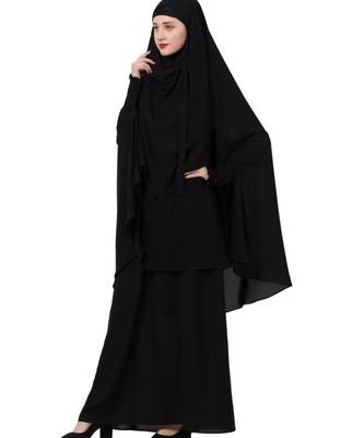 Black kashibo Abaya Khimar Combo 3
